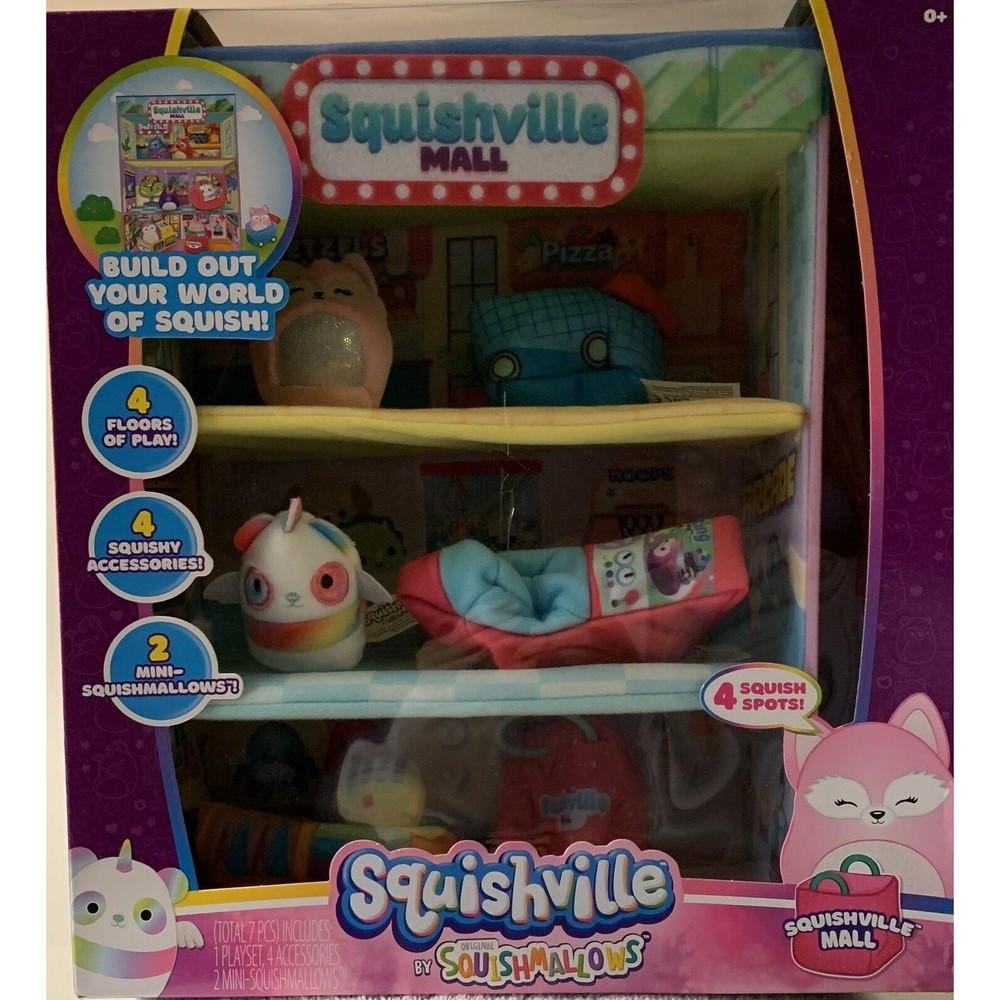 Squishville Mall Alessi Pink Fox Pandacorn Squishmallow Building Play Set NIB